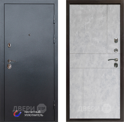 Входная металлическая Дверь Престиж Графит Горизонт Бетон светлый в Протвино