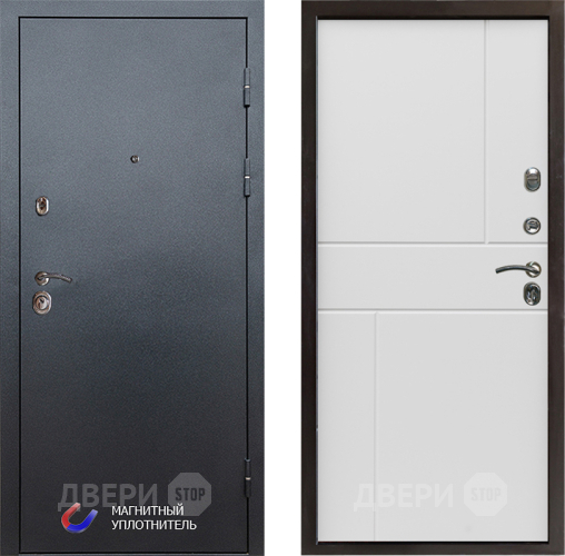 Входная металлическая Дверь Престиж Графит Горизонт Бетон белый в Протвино