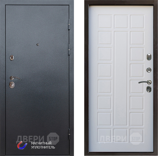 Входная металлическая Дверь Престиж Графит Престиж Белое дерево в Протвино