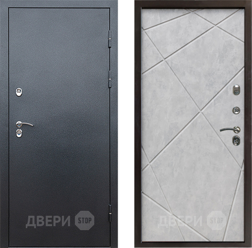 Дверь Престиж TERMO с терморазрывом Снегирь Серебро Лучи Бетон светлый в Протвино