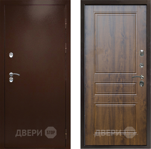 Входная металлическая Дверь Престиж TERMO с терморазрывом Снегирь Медь Классика Дуб в Протвино