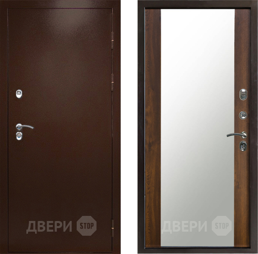 Дверь Престиж TERMO с терморазрывом Снегирь Медь Зеркало Дуб в Протвино