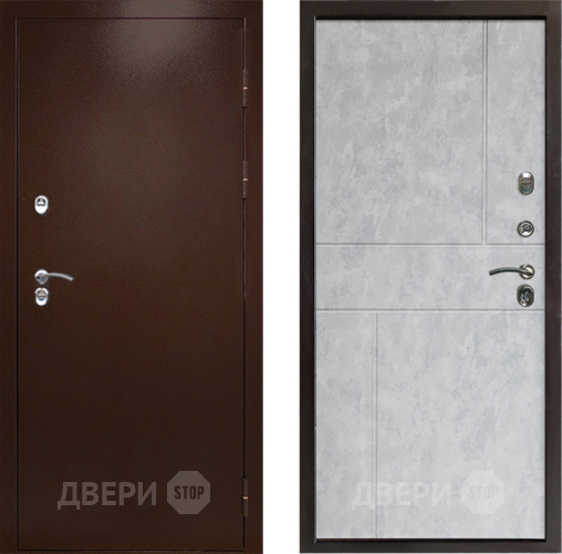 Входная металлическая Дверь Престиж TERMO с терморазрывом Снегирь Медь Горизонт Бетон светлый в Протвино