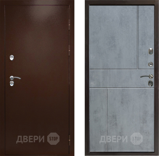 Дверь Престиж TERMO с терморазрывом Снегирь Медь Горизонт Бетон темный в Протвино