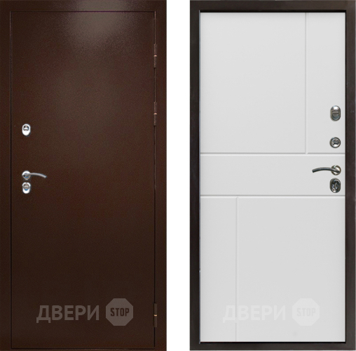 Входная металлическая Дверь Престиж TERMO с терморазрывом Снегирь Медь Горизонт Бетон белый в Протвино