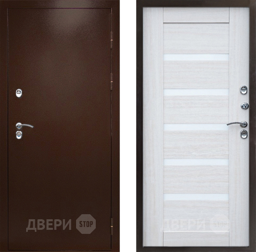 Входная металлическая Дверь Престиж TERMO с терморазрывом Снегирь Медь Царга Лиственница белая в Протвино