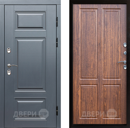 Входная металлическая Дверь Престиж TERMO с терморазрывом Премиум Грэй Премиум Орех светлый в Протвино