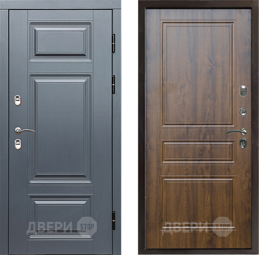 Входная металлическая Дверь Престиж TERMO с терморазрывом Премиум Грэй Классика Дуб в Протвино