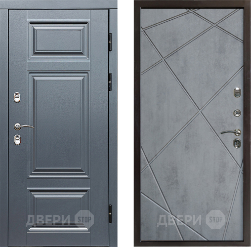 Входная металлическая Дверь Престиж TERMO с терморазрывом Премиум Грэй Лучи Бетон темный в Протвино