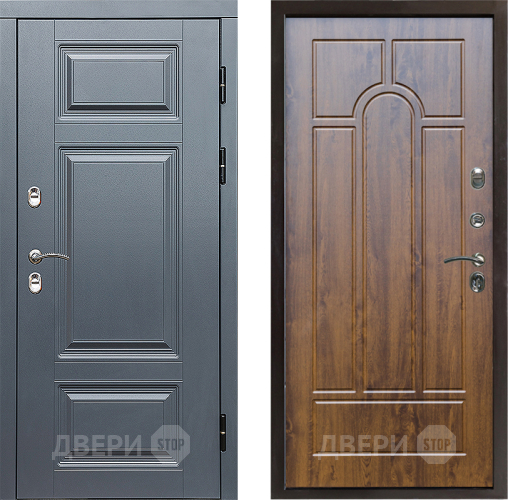Входная металлическая Дверь Престиж TERMO с терморазрывом Премиум Грэй Арка Дуб в Протвино