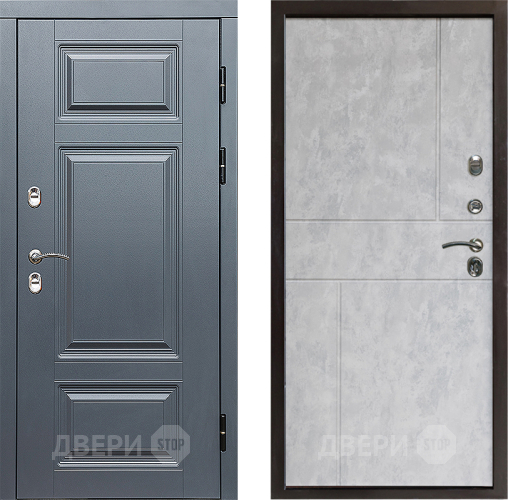 Входная металлическая Дверь Престиж TERMO с терморазрывом Премиум Грэй Горизонт Бетон светлый в Протвино