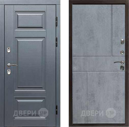 Входная металлическая Дверь Престиж TERMO с терморазрывом Премиум Грэй Горизонт Бетон темный в Протвино