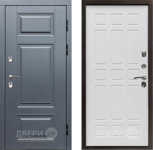 Входная металлическая Дверь Престиж TERMO с терморазрывом Премиум Грэй Спарта Белое дерево в Протвино