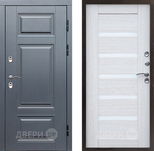 Входная металлическая Дверь Престиж TERMO с терморазрывом Премиум Грэй Царга Лиственница белая в Протвино