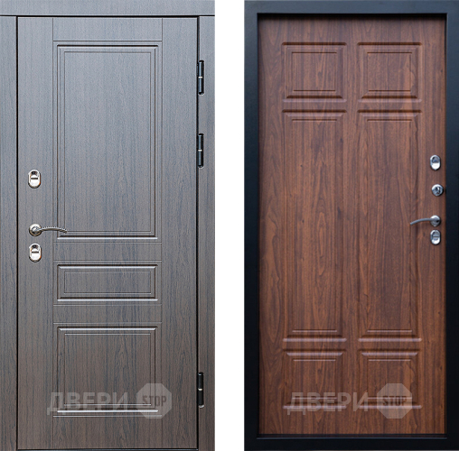 Входная металлическая Дверь Престиж TERMO с терморазрывом Классика Премиум Орех темный в Протвино