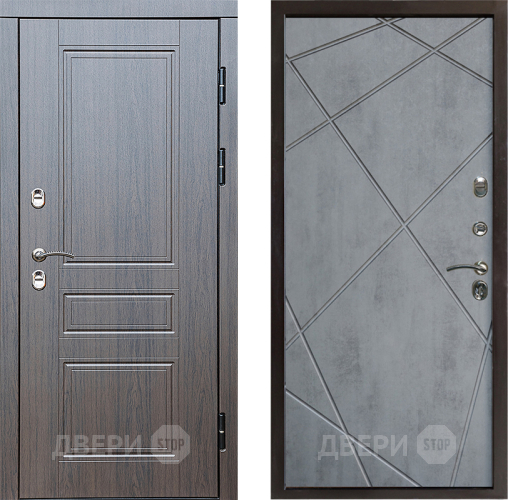 Входная металлическая Дверь Престиж TERMO с терморазрывом Классика Лучи Бетон темный в Протвино