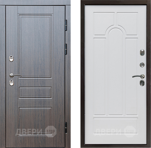 Входная металлическая Дверь Престиж TERMO с терморазрывом Классика Арка Белое дерево в Протвино