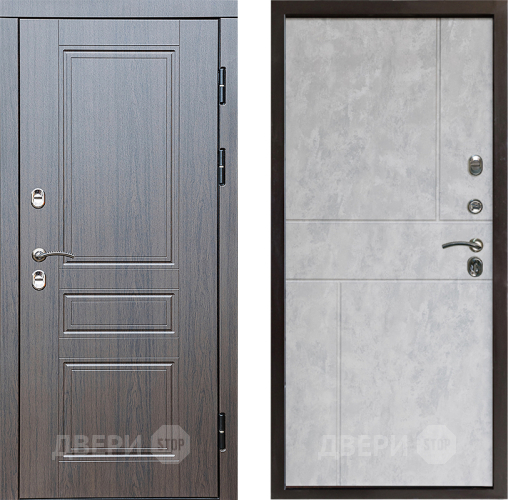 Входная металлическая Дверь Престиж TERMO с терморазрывом Классика Горизонт Бетон светлый в Протвино