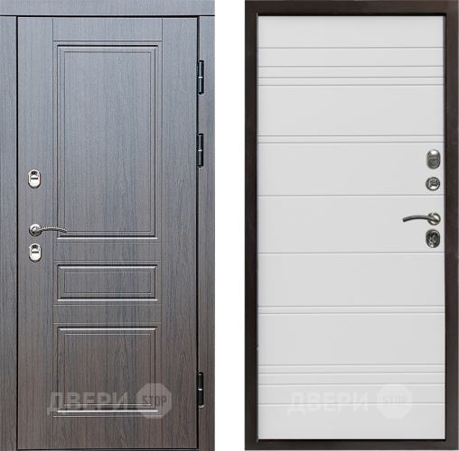 Входная металлическая Дверь Престиж TERMO с терморазрывом Классика Line Белый в Протвино