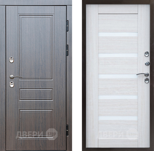 Входная металлическая Дверь Престиж TERMO с терморазрывом Классика Царга Лиственница белая в Протвино