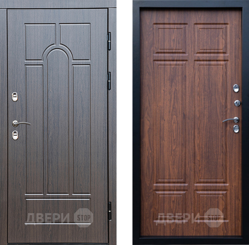 Входная металлическая Дверь Престиж TERMO с терморазрывом Арка Премиум Орех темный в Протвино