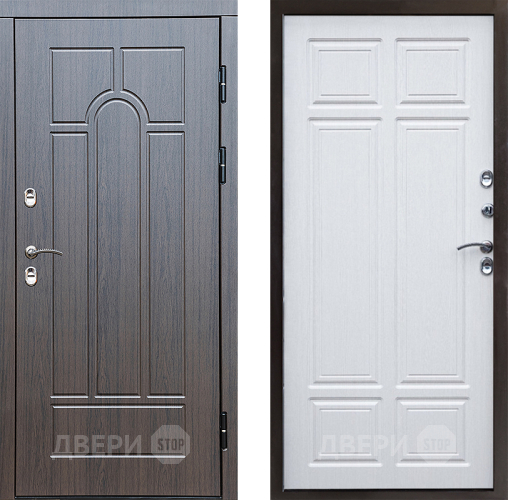 Входная металлическая Дверь Престиж TERMO с терморазрывом Арка Премиум Лиственница белая в Протвино