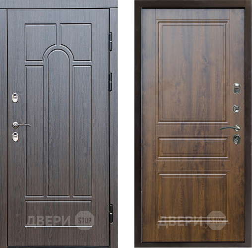 Входная металлическая Дверь Престиж TERMO с терморазрывом Арка Классика Дуб в Протвино