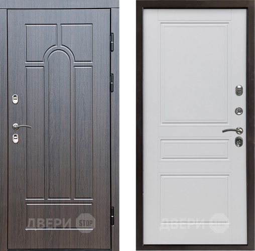 Входная металлическая Дверь Престиж TERMO с терморазрывом Арка Классика Белый матовый в Протвино