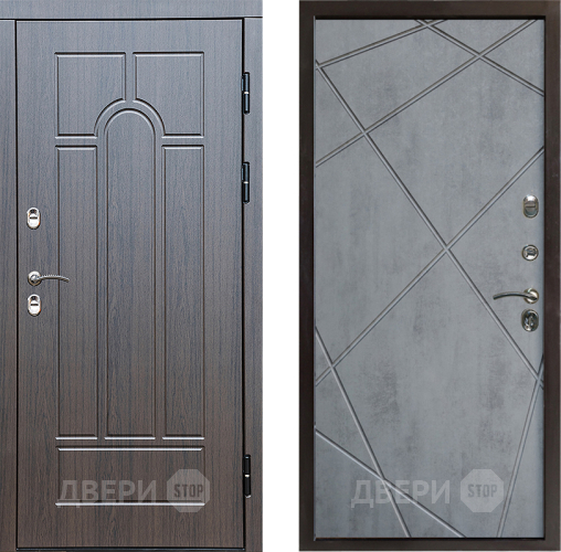 Входная металлическая Дверь Престиж TERMO с терморазрывом Арка Лучи Бетон темный в Протвино