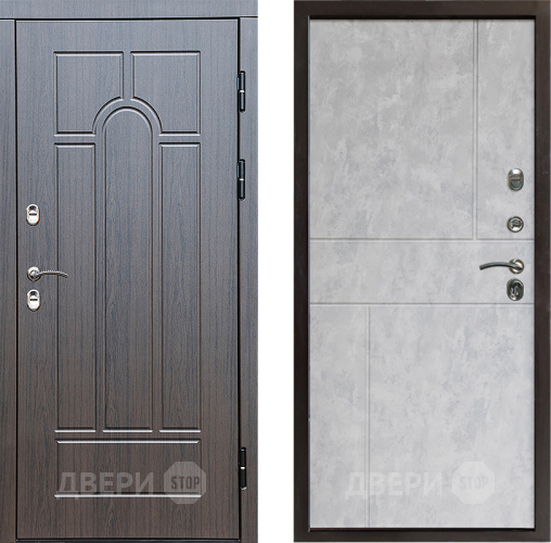 Входная металлическая Дверь Престиж TERMO с терморазрывом Арка Горизонт Бетон светлый в Протвино