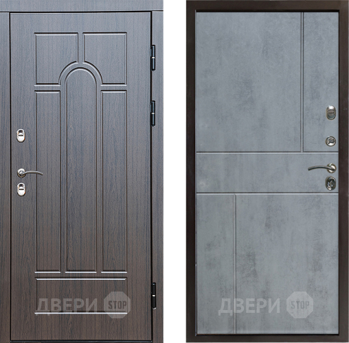 Входная металлическая Дверь Престиж TERMO с терморазрывом Арка Горизонт Бетон темный в Протвино