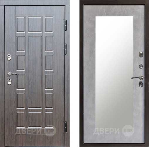 Входная металлическая Дверь Престиж TERMO с терморазрывом Престиж Зеркало пастораль Бетон светлый в Протвино