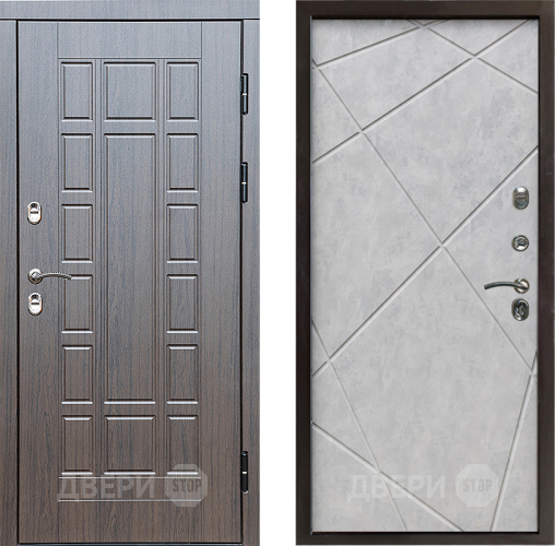 Входная металлическая Дверь Престиж TERMO с терморазрывом Престиж Лучи Бетон светлый в Протвино