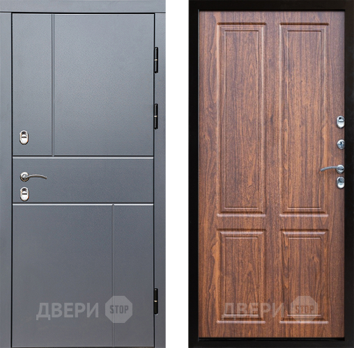 Входная металлическая Дверь Престиж TERMO с терморазрывом Горизонт Грэй Премиум Орех светлый в Протвино