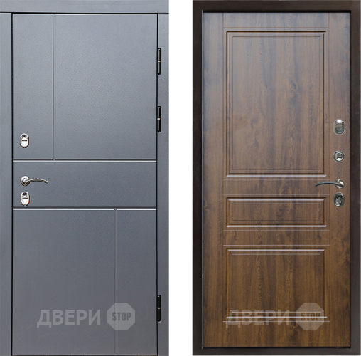 Входная металлическая Дверь Престиж TERMO с терморазрывом Горизонт Грэй Классика Дуб в Протвино