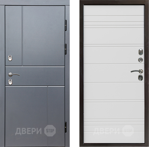 Входная металлическая Дверь Престиж TERMO с терморазрывом Горизонт Грэй Line Белый в Протвино