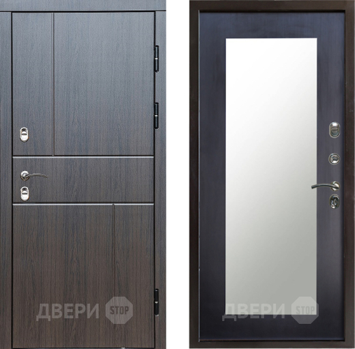 Входная металлическая Дверь Престиж TERMO с терморазрывом Горизонт Венге Зеркало пастораль Венге в Протвино