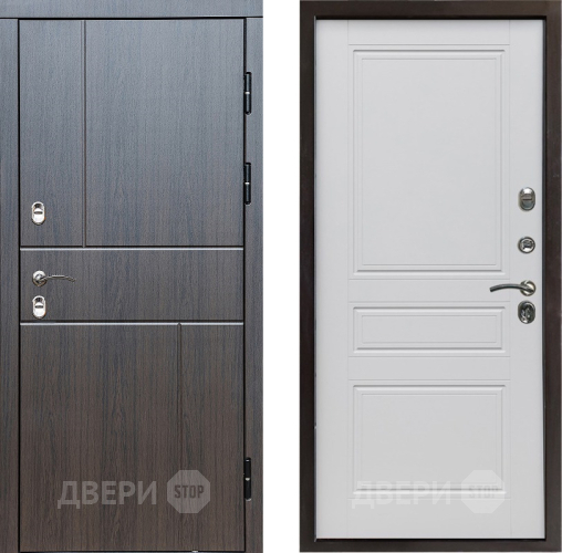 Входная металлическая Дверь Престиж TERMO с терморазрывом Горизонт Венге Классика Белый матовый в Протвино