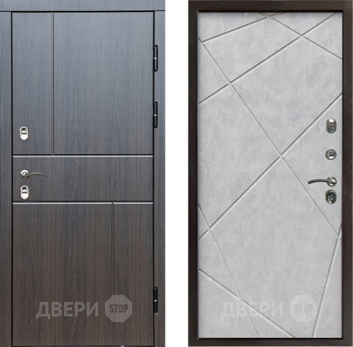 Входная металлическая Дверь Престиж TERMO с терморазрывом Горизонт Венге Лучи Бетон светлый в Протвино
