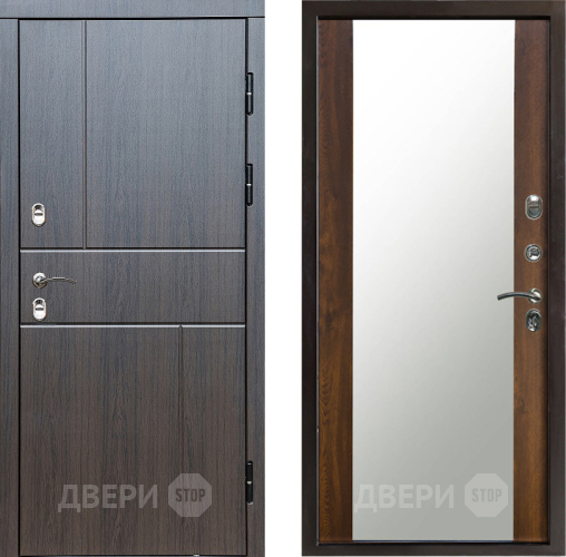 Входная металлическая Дверь Престиж TERMO с терморазрывом Горизонт Венге Зеркало Дуб в Протвино