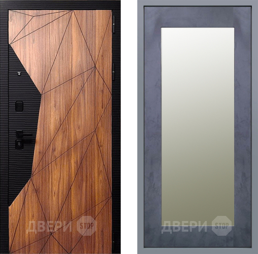 Дверь Заводские двери Морра Зеркало Модерн Бетон темный в Протвино