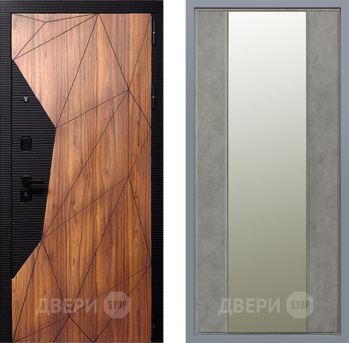 Дверь Заводские двери Морра Зеркало Макси Бетон темный в Протвино