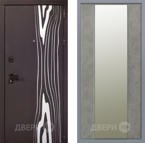 Дверь Заводские двери Леванте Зеркало Макси Бетон темный в Протвино