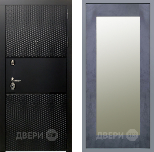 Дверь Заводские двери Тефлон Зеркало Модерн Бетон темный в Протвино