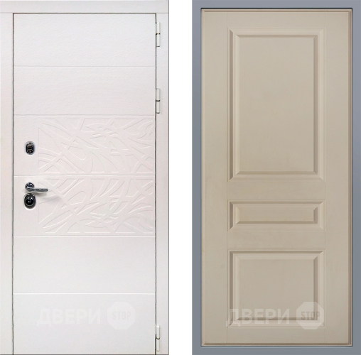 Дверь Заводские двери Дэко Вайт Стокгольм Шампань в Протвино