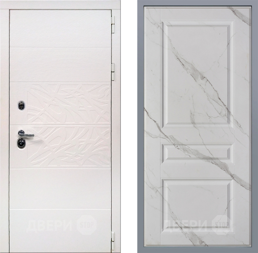 Дверь Заводские двери Дэко Вайт Стокгольм Мрамор белый в Протвино