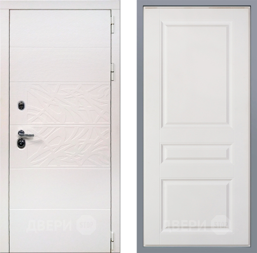 Дверь Заводские двери Дэко Вайт Стокгольм Белый софт в Протвино
