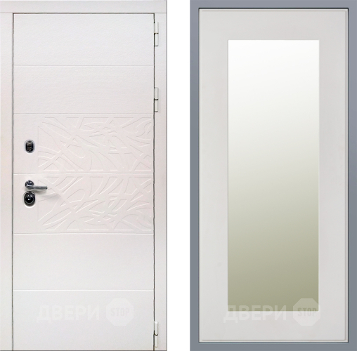 Дверь Заводские двери Дэко Вайт Зеркало Модерн Белый софт в Протвино