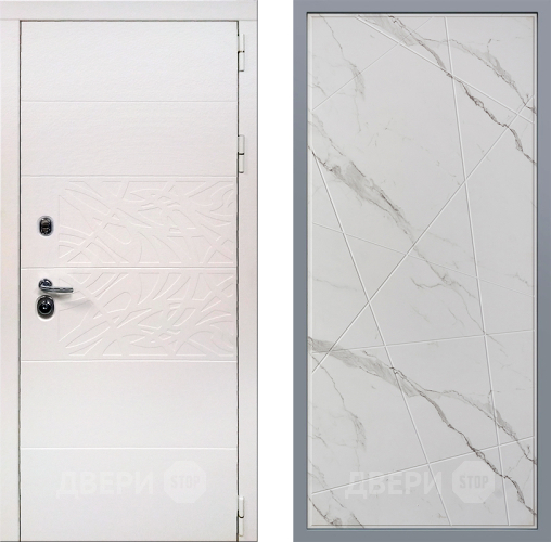 Дверь Заводские двери Дэко Вайт Флитта Мрамор белый в Протвино