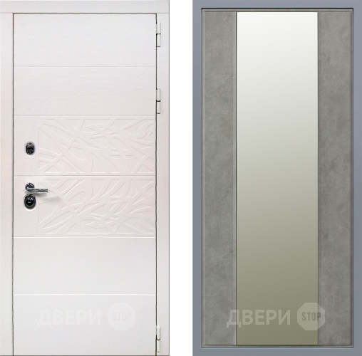 Дверь Заводские двери Дэко Вайт Зеркало Макси Бетон темный в Протвино